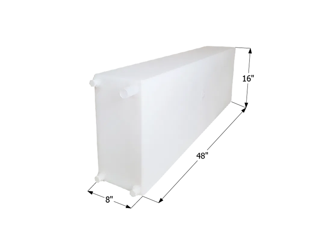 12733 – ICON Fresh Water Tank, 25 Gallon Capacity Roto Molded 48 Inch Width x 8 Inch Length x 16 Inch Height With Thr...